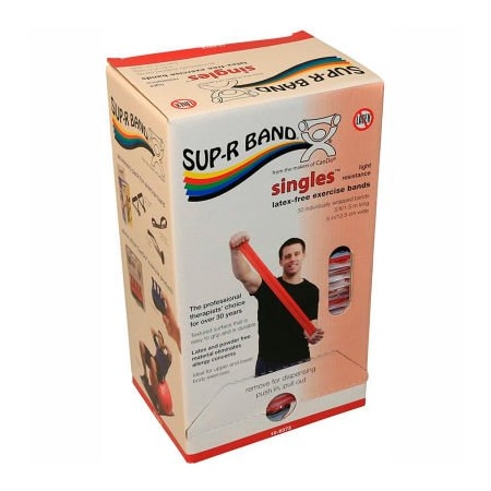 Fabrication Enterprises Sup-R Band Latex Free Exercise Band, 5' Strips, Red, 30 Strips/Box 1633640